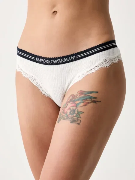Emporio Armani Underwear brazilky dámske s bavlnou biela