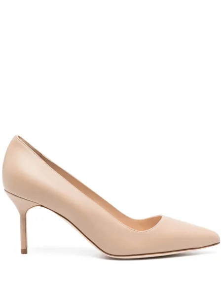 Pantofi cu toc Manolo Blahnik din piele maro