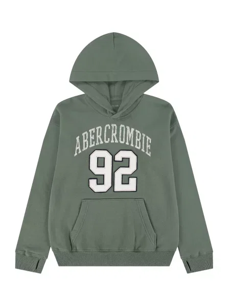 Abercrombie & Fitch Mikina S Kapucí zelená bílá