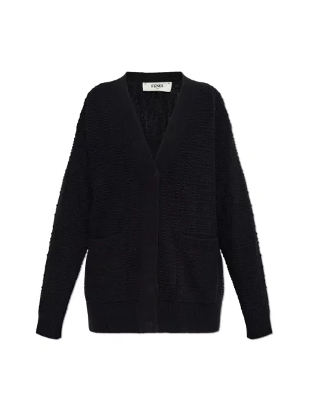 Kardigan Fendi wełniany czarny