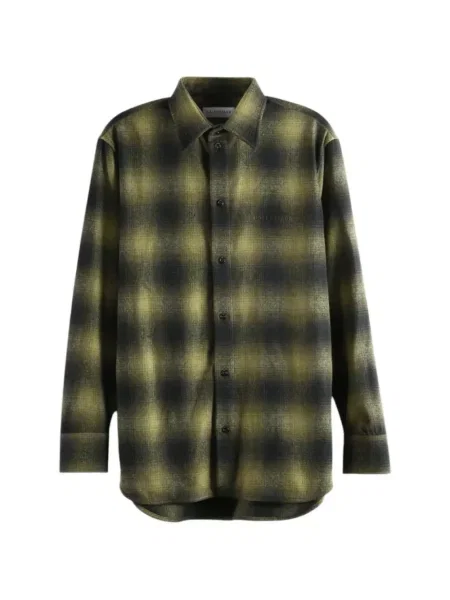 Cămașă Balenciaga în carouri verde