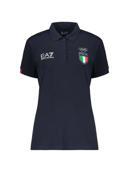 Krátký polotričko Ea7 Emporio Armani s potiskem modré