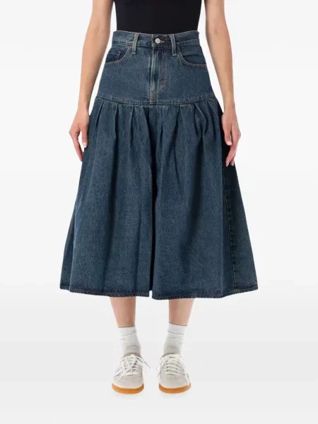 Levágott öves magas derekú szoknya Levi's® fekete
