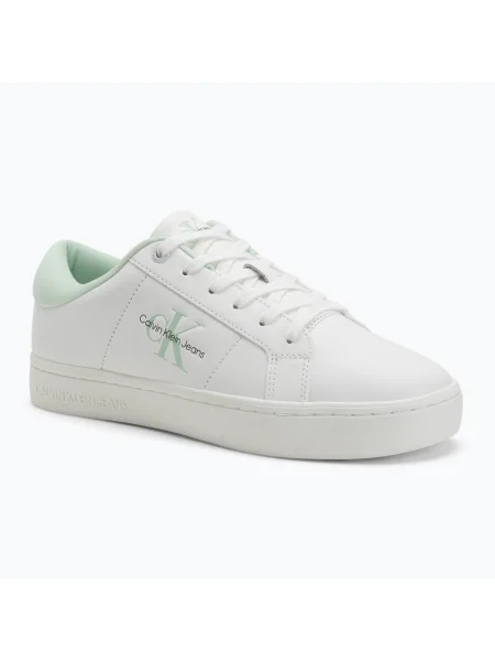 Calvin Klein női cipő Classic Cupsole Lowlaceup Lth Wn fényes fehér/holdfény jade. Méret: 36 EU fehér