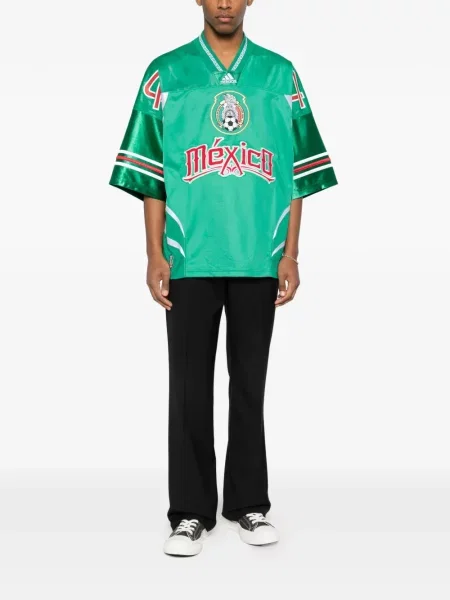 Scurt tricou Adidas din dantelă cu autograf roșu