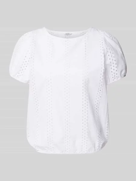 T-shirt z okrągłym dekoltem model ‘Assaria’ Mustang biała