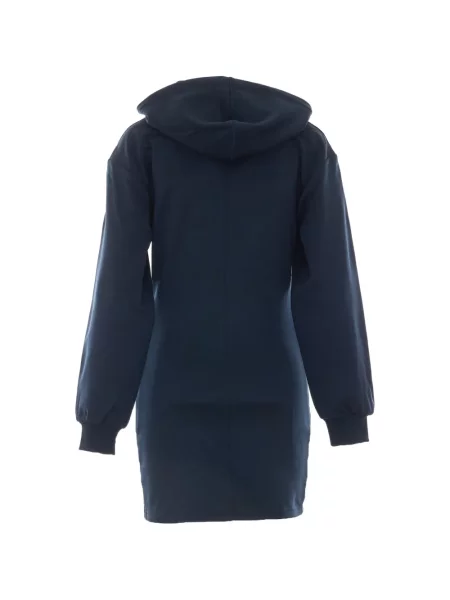 Rochie mini Patrizia Pepe cu dungi cu glugă albastru