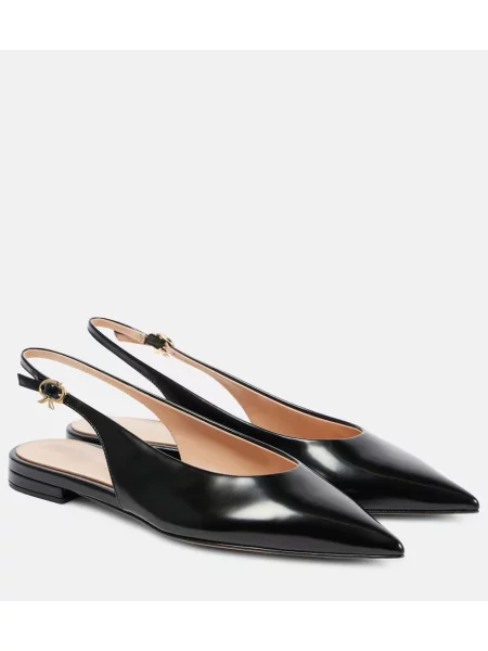 Balerini Gianvito Rossi din piele slingback negru