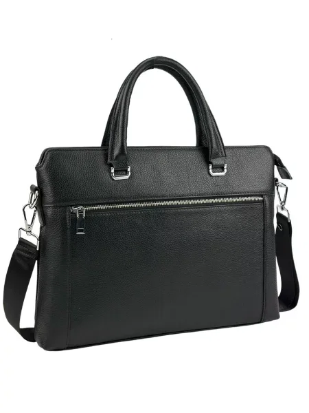 Кожаная сумка для ноутбука Royalbag черная