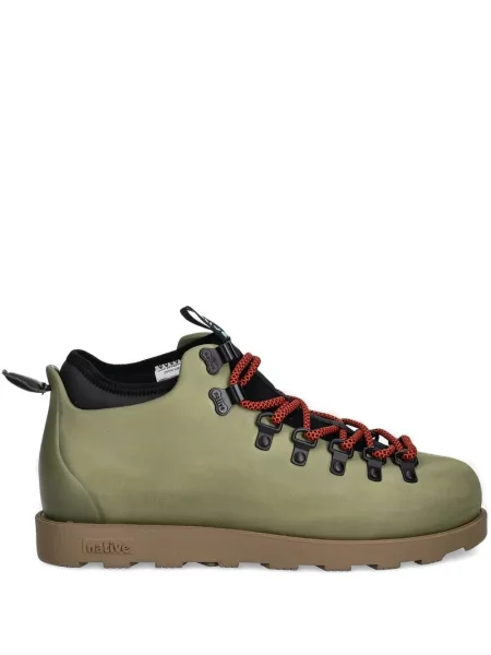 Botine Native cu șireturi din dantelă verde
