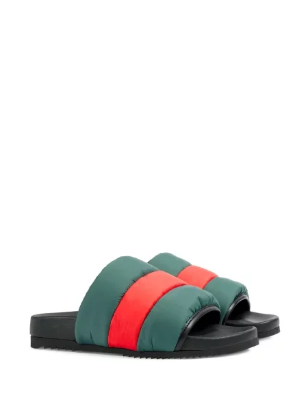 Ριγέ παντοφλες Gucci πράσινο