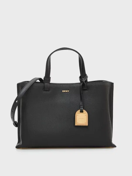 Шкіряна сумка Dkny чорна
