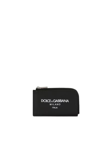 Portfel Dolce And Gabbana skórzany z logo czarny