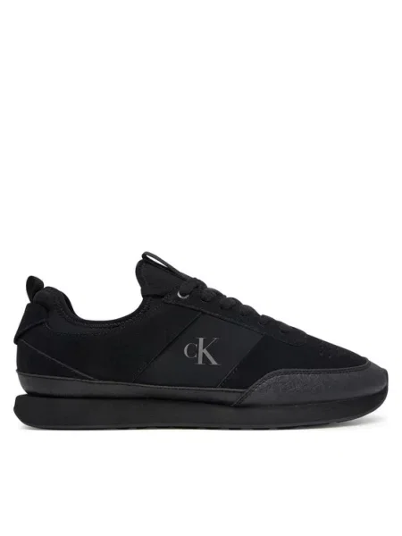 Calvin Klein Sneakersy Retro Runner Sock Laceup Mix czarny