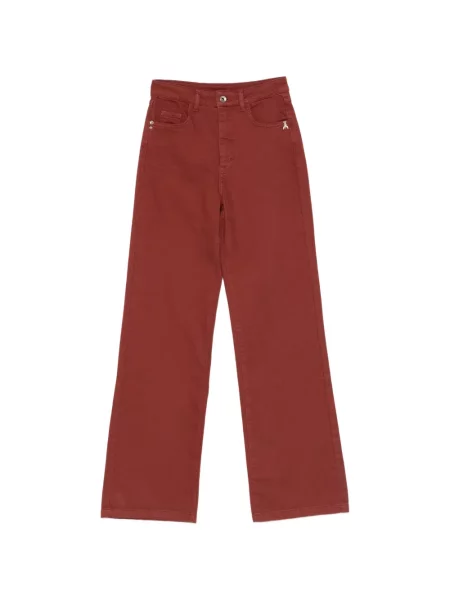 Blugi drepți Patrizia Pepe cu talie înaltă roșu