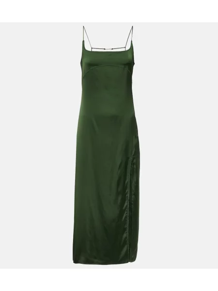 Rochie Jacquemus din satin de costum verde