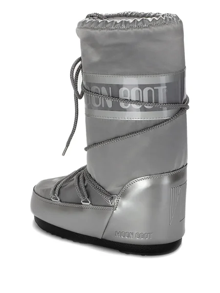 Botine Moon Boot cu șireturi din dantelă gri