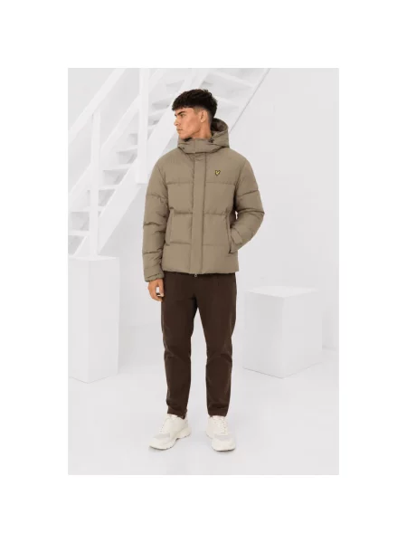 Kurtka puchowa Lyle & Scott z kapturem beżowa