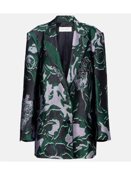 Sacou Dries Van Noten cu imagine verde