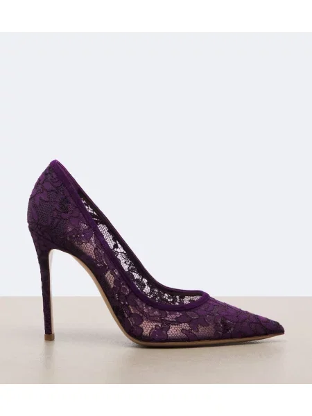 Pantofi cu toc Gianvito Rossi din piele de căprioară violet