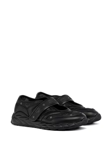 Sneakerși Mcm cu imagine cu bretele negru