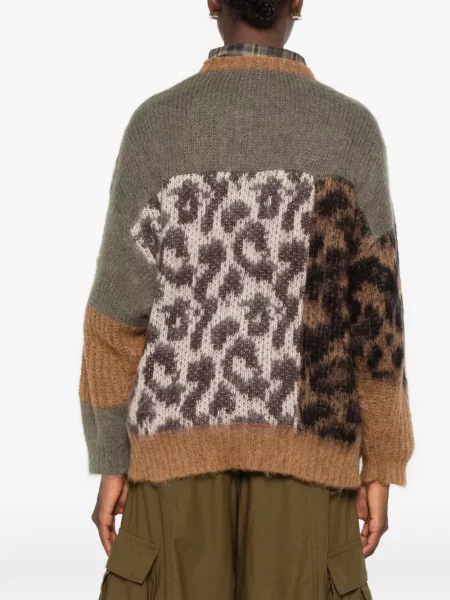 Cardigan R13 cu model leopard maro