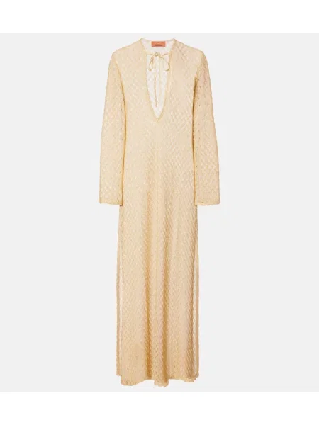 Rochie Missoni tricotate auriu