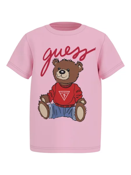 Koszulka dziecięca Guess różowa