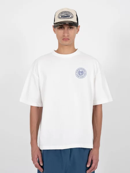Prohibited Tricou Horse Racer albastru închis / roșu cireș / murdar alb