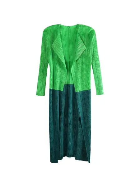 Palton Pleats Please Issey Miyake verde