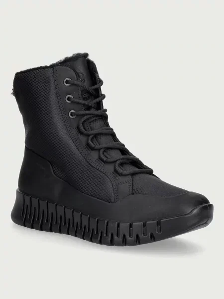 Ecco botine pentru femei din piele Gruuv W negru