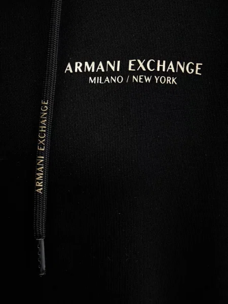 Однотонный свитер Armani Exchange с капюшоном черный