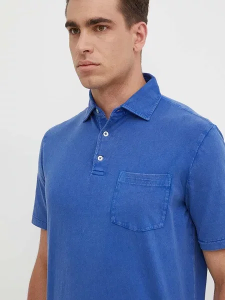 Polo Ralph Lauren polo z domieszką lnu niebieska