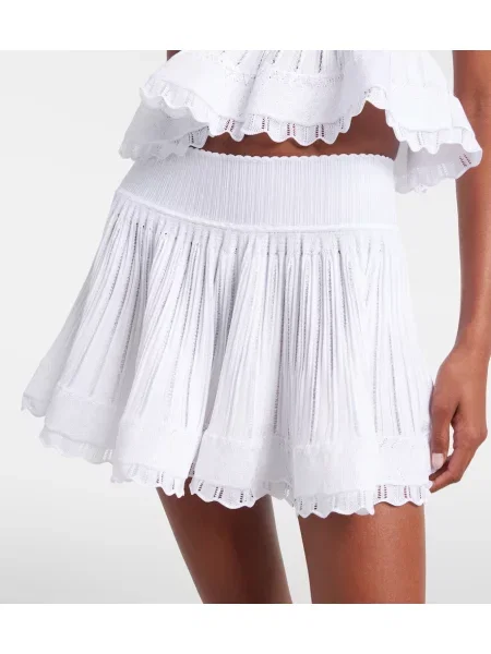 Fustă Alaïa tricotate alb