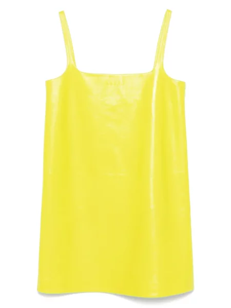 Mała sukienka mini Gucci skórzana garniturowa zielona