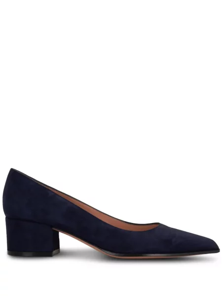 Pantofi cu toc Gianvito Rossi din piele de căprioară albastru