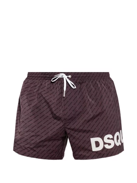 Slip de baie Dsquared2 cu imagine cu cordon violet