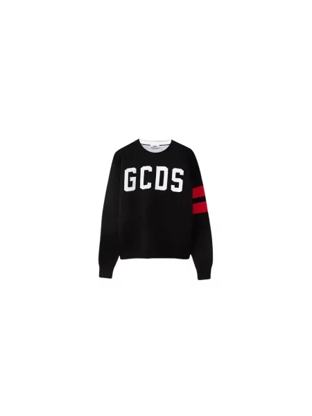 Sweter Gcds wełniany z logo czarny