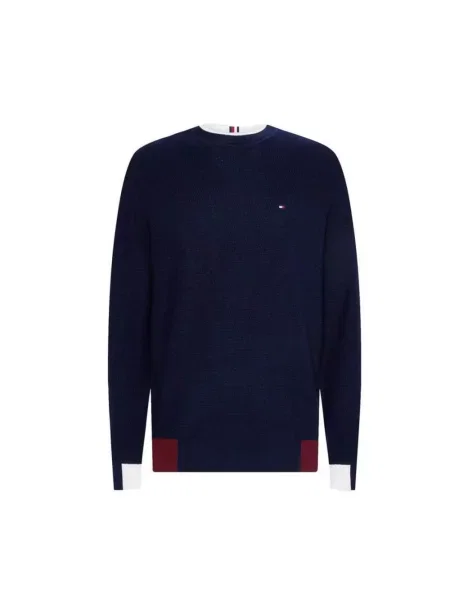 Dzianinowy sweter Tommy Hilfiger niebieski