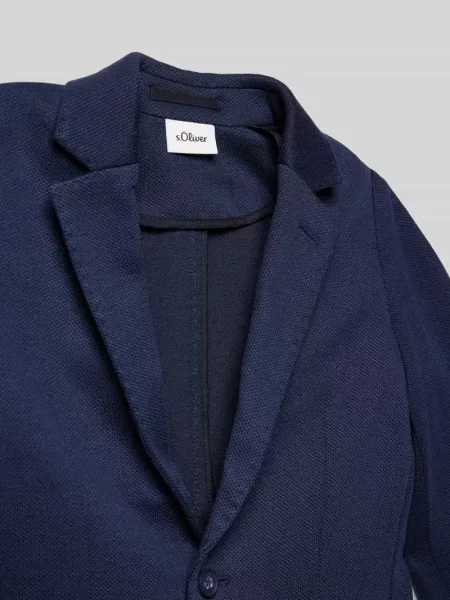 Marynarka o kroju regular fit z nakładanymi S.oliver Red Label granatowa