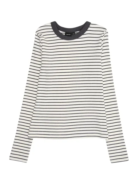 LMTD Tricou NLFHINAJA gri închis alb
