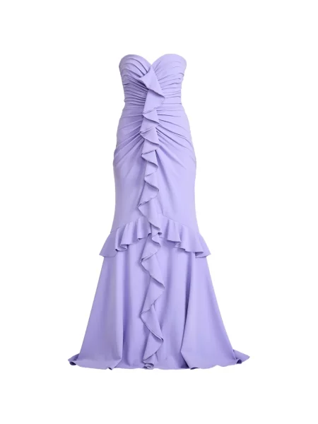 Rochie Tadashi Shoji cu volane fără bretele de costum violet