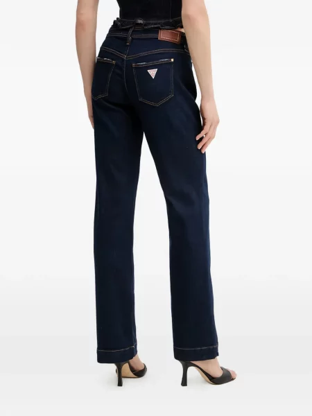 Jeansy Guess z autografem niebieskie