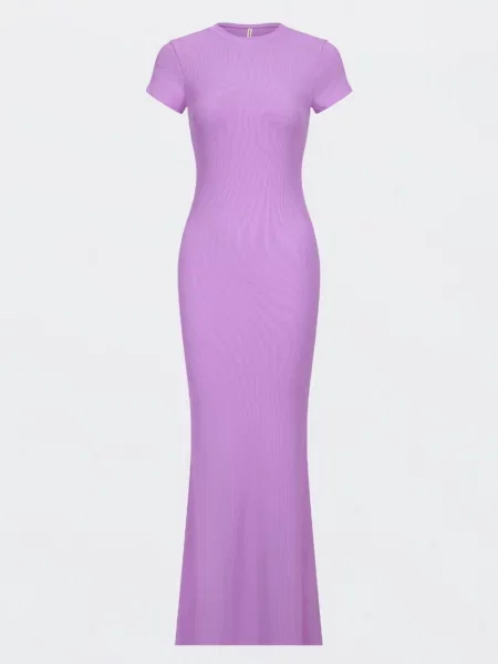 Cfab Ruha Ribbed T-Shirt Maxikleid ibolyakék