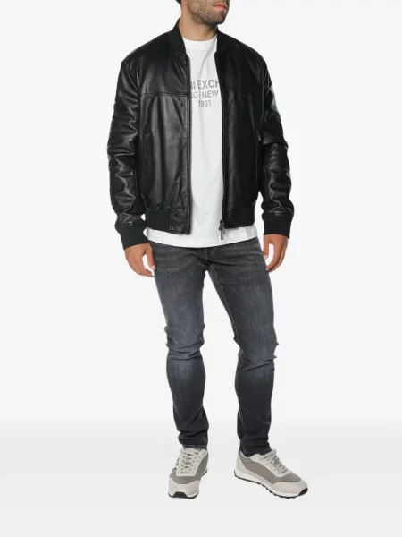 Geanta de piele Armani Exchange negru