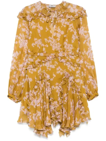 Rochie mini Elisabetta Franchi cu imagine de costum galben