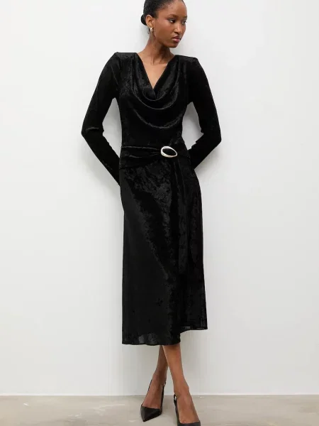 Answear.LAB rochie midi evazati negru