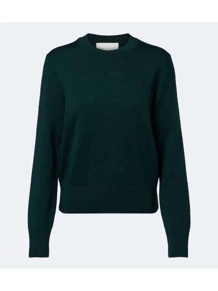 Pulover Ami Paris de lână verde