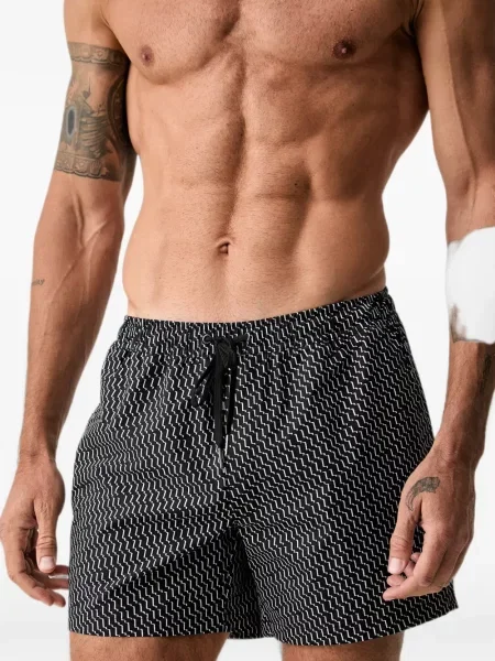 Slip de baie Marc O'polo cu imagine cu imprimeu geometric cu cordon negru