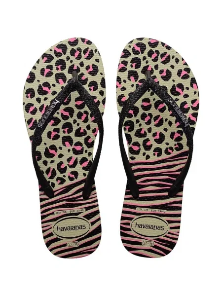Джапанки Havaianas SLIM ANIMALS с равна подметка черно